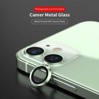 Apple iPhone 12 Mini/12 Lito S+ 3D Fém Kamera Védő Üvegfólia - Zöld kép