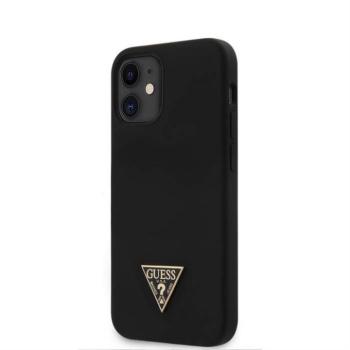 Apple iPhone 12 Mini GUESS GUHCP12SLSTMBK Liquid Silicon Hátlap - Fekete kép