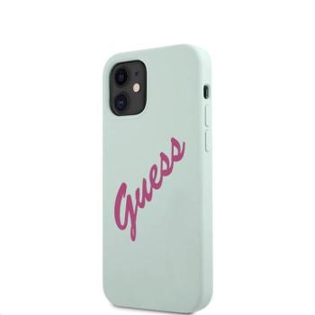 Apple iPhone 12 Mini GUESS GUHCP12SLSVSBF Liquid Silicon Hátlap - Világoskék kép