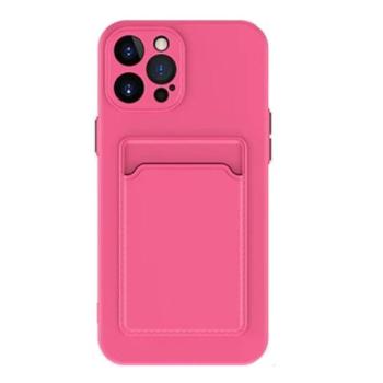 Apple iPhone 12 Mini, Szilikon tok, kártyatartóval, Wooze Card Slot, magenta kép