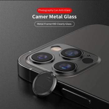 Apple iPhone 12 Pro Lito S+ 3D Fém Kamera Védő Üvegfólia - Grafit kép