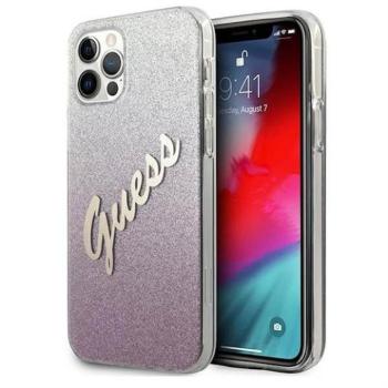 Apple iPhone 12 Pro Max GUESS GUHCNP12LPCUGLSPI Hátlap - Rózsaszín kép