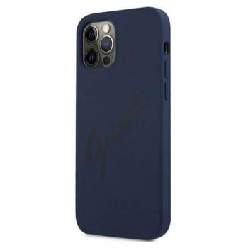 Apple iPhone 12 Pro Max GUESS GUHCP12LLSVSBL Liquid Silicon Hátlap - Kék kép