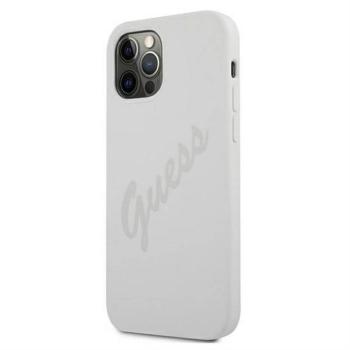 Apple iPhone 12 Pro Max GUESS GUHCP12LLSVSCR Liquid Silicon Hátlap - Fehér kép