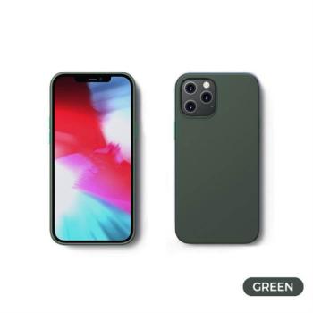 Apple iPhone 12 Pro Max JOYROOM JR-BP800 Liquid Silicon Hátlap - Sötétzöld kép