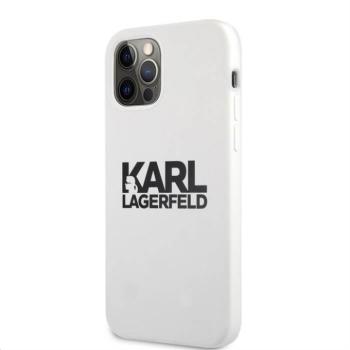Apple iPhone 12 Pro Max KARL LAGERFELD KLHCP12LSLKLWH Liquid Silicon Hátlap - Fehér kép