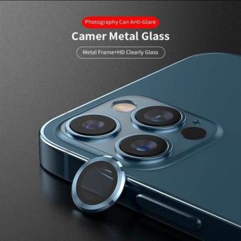 Apple iPhone 13 Mini/13 Lito S+ 3D Fém Kamera Védő Üvegfólia - Kék kép