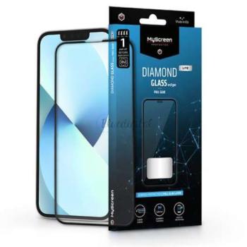 Apple iPhone 13 Mini edzett üveg képernyővédő fólia - MyScreen Protector DiamondGlass Lite Edge2.5D Full Glue - fekete kép