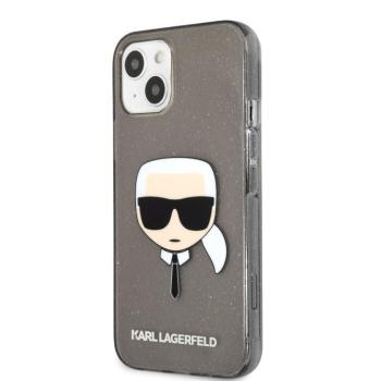 Apple iPhone 13 Mini KARL LAGERFELD KLHCP13SKHTUGLB Glitter Hátlap - Fekete kép