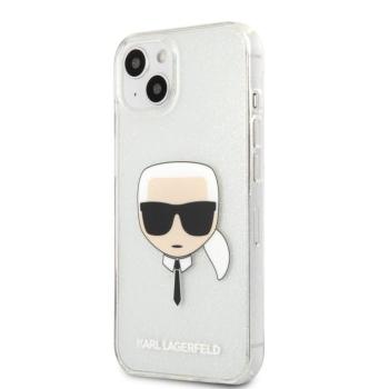 Apple iPhone 13 Mini KARL LAGERFELD KLHCP13SKHTUGLS Glitter TPU Hátlap - Ezüst kép