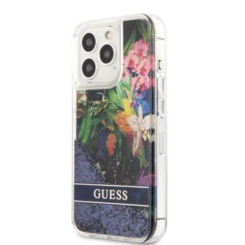 Apple iPhone 13 Pro GUESS GUHCP13LLFLSB Liquid Glitter TPU Hátlap - Kék kép