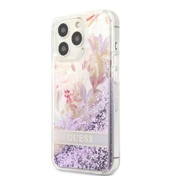 Apple iPhone 13 Pro GUESS GUHCP13LLFLSU Liquid Glitter TPU Hátlap - Lila kép
