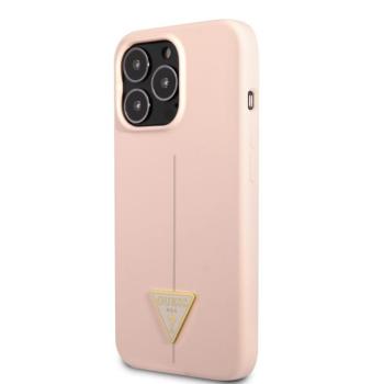 Apple iPhone 13 Pro GUESS GUHCP13LSLTGP Liquid Silicone Hátlap - Rózsaszín kép