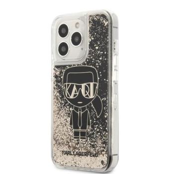 Apple iPhone 13 Pro KARL LAGERFELD KLHCP13LLGGKBK Liquid TPU Hátlap - Fekete kép