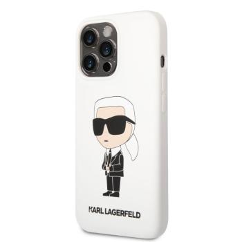 Apple iPhone 13 Pro KARL LAGERFELD KLHCP13LSNIKBCH Liquid Hátlap - Fehér kép