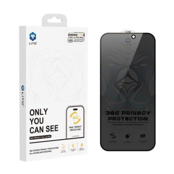 Apple iPhone 13 Pro Max/14 Plus Lito D+ Ultra 360 Privacy 2.5D Full Üvegfólia - Fekete kép
