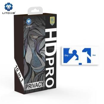 Apple iPhone 13 Pro Max/14 Plus Lito HD Pro ESD 2.5D Full Privacy Üvegfólia - Fekete kép