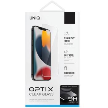 Apple iPhone 13 Pro Max, Kijelzővédő fólia, ütésálló fólia (az íves részre NEM hajlik rá!), Tempered Glass (edzett üveg), Uniq Optix Clear, Clear kép