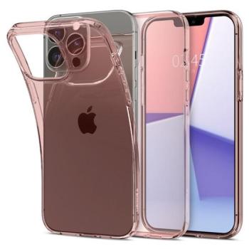 Apple iPhone 13 Pro Max, Szilikon tok, Spigen Crystal Flex, átlátszó/vörösarany kép