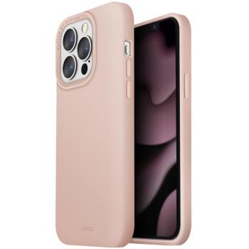 Apple iPhone 13 Pro, Szilikon tok, közepesen ütésálló, Uniq Lino, rózsaszín kép