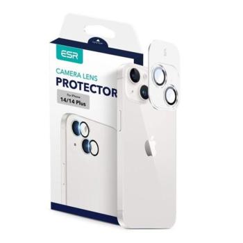 Apple iPhone 14 / 14 Plus, Kamera lencsevédő fólia, ütésálló fólia, Tempered Glass (edzett üveg), ESR Lens Protector, fekete kép