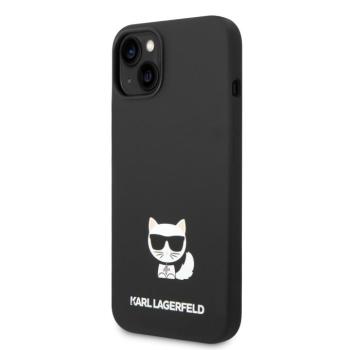 Apple iPhone 14 KARL LAGERFELD KLHCP14SSLCTBK Liquid Silicon Hátlap - Fekete kép