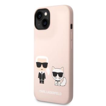 Apple iPhone 14 KARL LAGERFELD KLHCP14SSSKCI Liquid Silicon Hátlap - Rózsaszín kép