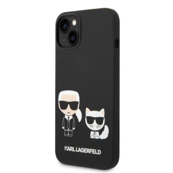 Apple iPhone 14 KARL LAGERFELD KLHCP14SSSKCK Liquid Silicon Hátlap - Fekete kép