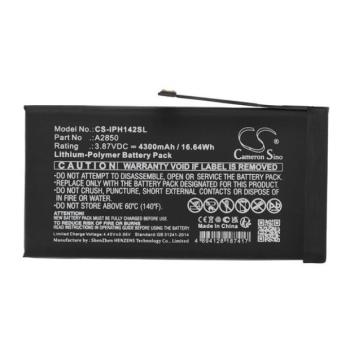 Apple iPhone 14 Plus, Akkumulátor, 4300 mAh, Li-Polymer, Cameron Sino, kompatibilis kép