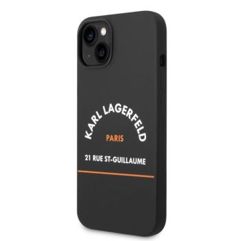 Apple iPhone 14 Plus KARL LAGERFELD KLHCP14LSRSGHLK Liquid Silicon Hátlap - Fekete kép