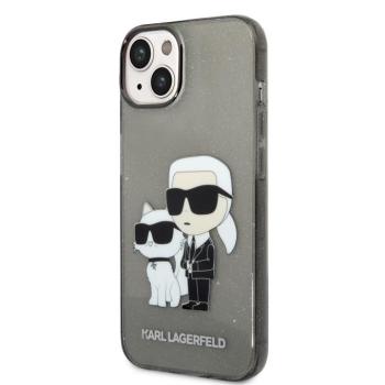 Apple iPhone 14 Plus KARL LAGERFELD KLHCP14MHNKCTGK Glitter Hátlap - Fekete kép