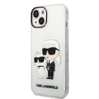 Apple iPhone 14 Plus KARL LAGERFELD KLHCP14MHNKCTGT Glitter Hátlap - Átlátszó kép