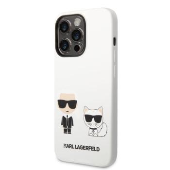 Apple iPhone 14 Plus KARL LAGERFELD KLHCP14MSSKCW Liquid Silicon Hátlap - Fehér kép