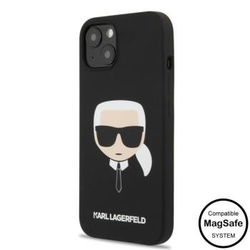 Apple iPhone 14 Plus KARL LAGERFELD KLHMP14LSLKHBK Liquid Silicon MagSafe Hátlap - Fekete kép