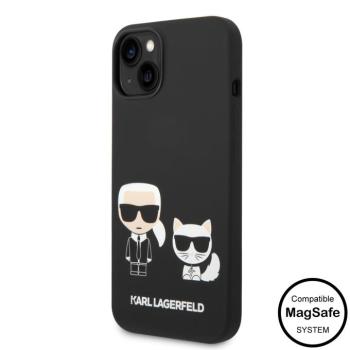 Apple iPhone 14 Plus KARL LAGERFELD KLHMP14MSSKCK Liquid Silicon MagSafe Hátlap - Fekete kép
