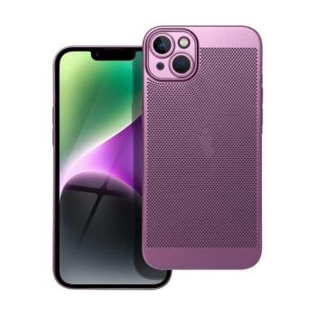 Apple iPhone 14 Plus, Műanyag hátlap védőtok, légáteresztő, lyukacsos minta, Breezy, lila kép
