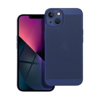 Apple iPhone 14 Plus, Műanyag hátlap védőtok, légáteresztő, lyukacsos minta, Breezy, sötétkék kép