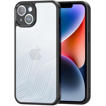 Apple iPhone 14 Plus, Műanyag hátlap védőtok + szilikon keret, hullám minta, Dux Ducis Aimo, áttetsző/fekete kép