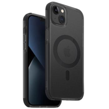 Apple iPhone 14 Plus, Szilikon keret + műanyag hátlap, közepesen ütésálló, légpárnás sarok, Magsafe töltővel kompatibilis, Uniq Combat, átlátszó/szürke kép