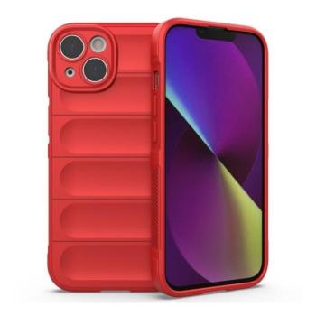 Apple iPhone 14 Plus, Szilikon tok, közepesen ütésálló, 3D minta, piros kép