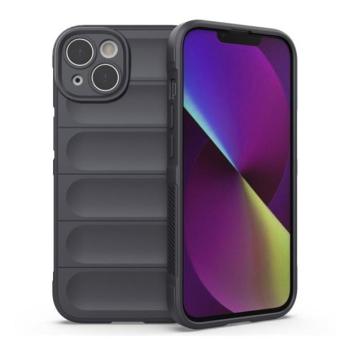 Apple iPhone 14 Plus, Szilikon tok, közepesen ütésálló, 3D minta, sötétszürke kép