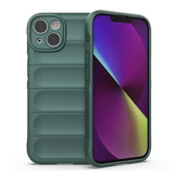 Apple iPhone 14 Plus, Szilikon tok, közepesen ütésálló, 3D minta, sötétzöld kép