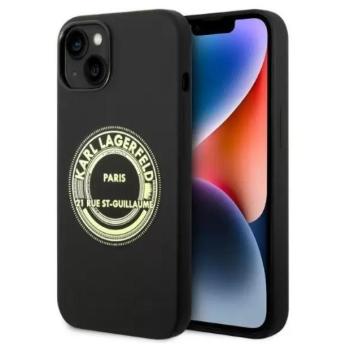 Apple iPhone 14 Plus, Szilikon tok, Paris minta, Karl Lagerfeld Silicone RSG, fekete kép