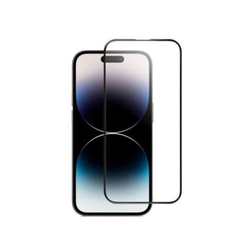 Apple iPhone 14 Pro 5D FEKETE TELJES KÉPERNYŐS FULL SCREEN HAJLÍTOTT tempered glass kijelzőfólia kijelzővédő védőfólia karcálló kijelzős kép