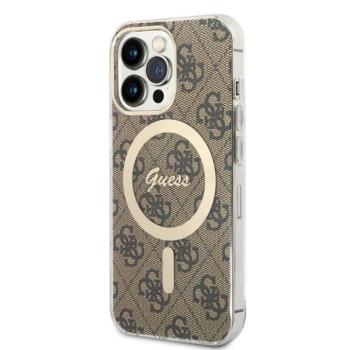 Apple iPhone 14 Pro GUESS GUHMP14LH4STW MagSafe Hátlap - Barna tok kép