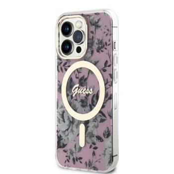 Apple iPhone 14 Pro GUESS GUHMP14LHCFWSP MagSafe Hátlap - Rózsaszín tok kép