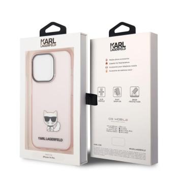 Apple iPhone 14 Pro KARL LAGERFELD KLHCP14LCTTRI TPU Hátlap - Rózsaszín kép