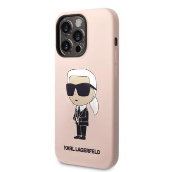 Apple iPhone 14 Pro KARL LAGERFELD KLHCP14LSNIKBCP Liquid Hátlap - Rózsaszín kép