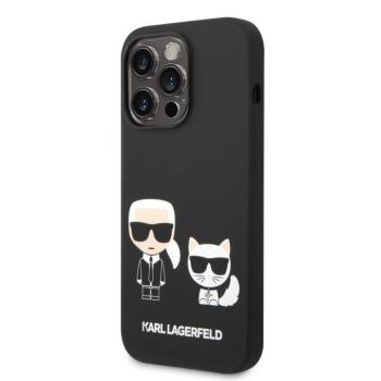 Apple iPhone 14 Pro KARL LAGERFELD KLHCP14LSSKCK Liquid Silicon Hátlap - Fekete kép