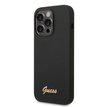 Apple iPhone 14 Pro Max GUESS GUHCP14XSLSMK Liquid Silicone Hátlap - Fekete tok kép